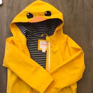 Boys Yellow Duck Hood Rain Jacket